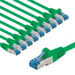 V&otilde;rgukaabel Cat6a S/FTP 1.0m, 10tk komplekt, roheline , PiMF