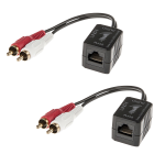 Stereo Audio pikendaja &uuml;le CAT5/6, 2 x RCA, kuni 500m