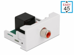 Easy 45 moodul: 1x RCA (F) - RJ45 (F) 22.5mm x 45mm