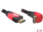 HDMI kaabel 2.0m, ethernet, 4K 4096x2160@24 Hz / 3840x2160@30Hz, 1x90&deg; nurgaga, punane