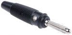 Banaanpistik, 4mm, 30V AC, 60V DC, 30A, must, joodetav