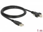 USB 2.0 kaabel A - B 1.0m paneelile, must
