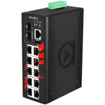 Switch: 8 x 10/100/1000BaseT(X) PoE+, 2 x 10/100/1000BaseT(x) / 2 x SFP, -40 kuni 75&deg;C, manageeritav, DIN, 48-55VDC, ATEX