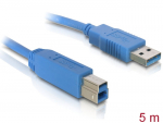 USB 3.0 kaabel A - B 5.0m, sinine