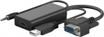 Konverter HDMI (F) - VGA (M) + 3.5mm, USB toide, 1080p@60Hz, must
