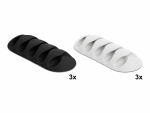 Juhtme hoidik 5-le kaablile (6tk), isekleepuv, must/valge