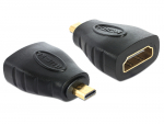 &Uuml;leminek Micro HDMI (M) - HDMI (F), must, kullatud kontaktid