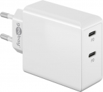 USB laadija 2 x USB-C PD, 36W, 100 - 240V, valge