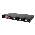 Switch: 24 x 10/100/1000BaseT(X) PoE+, 4 x 10/100/1000BaseT(x) / 4 x SFP, -40 kuni 75&deg;C, manageeritav, rackitav, 48-57VDC