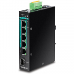 T&ouml;&ouml;stuslik PoE Switch: 4 x 10/100/1000Mbps PoE+, 1 x 10/100/1000Mbps, 1 x SFP, Din, 120W