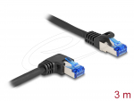 V&otilde;rgukaabel Cat6a S/FTP 3.0m, must, 1x90&deg; nurgaga paremale)