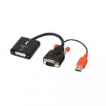 Konverter VGA (M) - DVI-D (F) + USB toide 0.1m, must