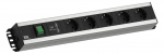Toitepaneel 5 kohta Schuko r&auml;ckitav 2.0m 1U 2 x USB-A must/hall