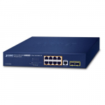 Switch: 8 x 10/100/1000Mbps PoE+, 2 x SFP, 1 x RJ-45 console, Layer 2/4, r&auml;kitav