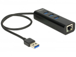 USB 3.0 hub, 3 porti, 1x Gigabit LAN, must
