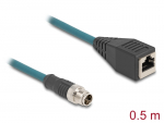 Pikenduskaabel M12-RJ45 8 kontakti X-coded 0.5m