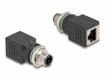 Adapter M12 (M) - RJ45 (F) D-code 4 pin