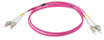 FO j&auml;tkukaabel multimode LC-LC duplex OM4 Erika Violet (50/125) 1.0m (Short Boot)