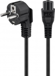 220V Toitekaabel 1.8m, must, CEE 7/7 pistik nurgaga - C5