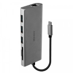 USB-C dock: 1xHDMI, 1x VGA, 1x RJ45, 3x USB 3.0 Type A, 1x microSD, 1x SD, sobib ka MAC&acute;ile