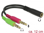 Adapter 3.5mm (F) 4pin - 2x3.5mm (M) 3pin 0.12m, CTIA, must