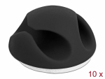 Juhtme hoidik 2-le kaablile (10tk), isekleepuv, must