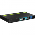 PoE Switch: 4 x 10/100/1000Mbps PoE+, 20 x 10/100Mbps PoE+, 4 x SFP, Web Smart, r&auml;kitav