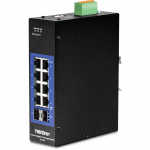 T&ouml;&ouml;stuslik Switch: 8 x 10/100/1000Mbps, 2 x SFP, Layer 2, IP30, -40 to 75 &ordm;C