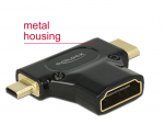 &Uuml;leminek HDMI (F) - Mini-C (M), Micro-D (M), 2K@60Hz, must