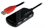 USB 2.0 hub: 4 porti, pikenduskaabel 12.0m + 5V 2A toiteplokk