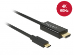 USB-C - HDMI kaabel 1.0m, 4K@60Hz, must, t&ouml;&ouml;tab ka thunderbolt 3&acute;es ja sobib Macidele
