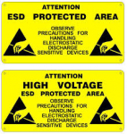 PVC ADHESIVE SIGN "ESD PROTECTED AREA" 300 x 150mm