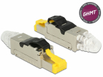 Modularpistik RJ45 Cat8 &uuml;hekiulisele/mitmekiulisele, 22-24 AWG, t&ouml;&ouml;riistavaba, metallist