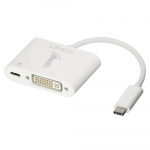 Konverter USB-C (M) - DVI-D (F) + USB-C (F) 1080p 0.15m (laadimine kuni 60W)