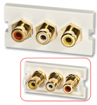 Moodul 3 x RCA F / F, valge