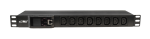Toitepaneel 19" 1U, ees 8xC13, taga 6xC19, ModBus, ampermeeter, IEC320 C20 32A / 250V toitepistik