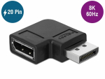 Adapter DisplayPort 1.4 (M) - (F) 90&deg; nurgaga paremale
