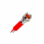 LED-indikaator, 220V ac, paneelile, 8mm, Faston, jootekontakt, punane, IP67