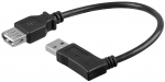 USB 2.0 pikenduskaabel A - A nurgaga paremale 0.15m, must