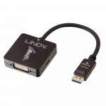 &Uuml;leminek Displayport (M) - HDMI (F), VGA (F), DVI-D (F) 4K@30Hz 0.15m (korraga t&ouml;&ouml;tab &uuml;ks v&auml;ljund), valge