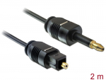 Toslink/SPDIF kaabel - Toslink mini 3.5mm 2.0m, must