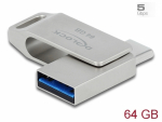 M&auml;lupulk USB-C / USB-A 3.2 64 GB, metallist korpus, h&otilde;bedane