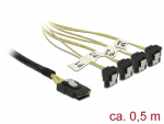 Mini SAS kaabel 0.5m (SFF-8087 - 4x SATA 7pin nurgaga)