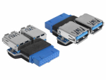 Adapter USB 3.0 19pin (F) > 2 x USB 3.0 (F) &ndash; parallel