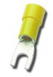 Kaabliking kahvel M4 4,0...6,0mm&sup2;, juhtmele, kollane 4,3x8,0mm, 100tk