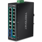 T&ouml;&ouml;stuslik PoE Switch: 14 x 10/100/1000Mbps PoE+, 2 x SFP, IP30, -40 to 75 &ordm;C, 240W
