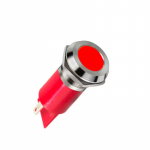 LED-indikaator, 220V ac, paneelile, 22mm, Faston, jootekontakt, punane, IP67