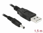 USB 2.0 kaabel A - DC 3.5mm/1.35mm 1.5m, 5V, must