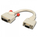 &Uuml;leminek DVI-A (M) - VGA (F) 0.2m