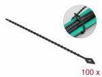 Kaablisidemed helmestega 200 x 2.4mm, mustad, taaskasutatavad (100tk)